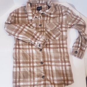 Love Tree Plaid Jacket in Tan and White